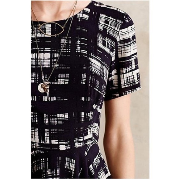 Anthropologie Corey Lynn Calter Painted Plaid Handkerchief Hem Dress EUC Size 4 - Picture 2 of 9